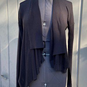 All Saints Black Shawl Collar Cardigan Sweater